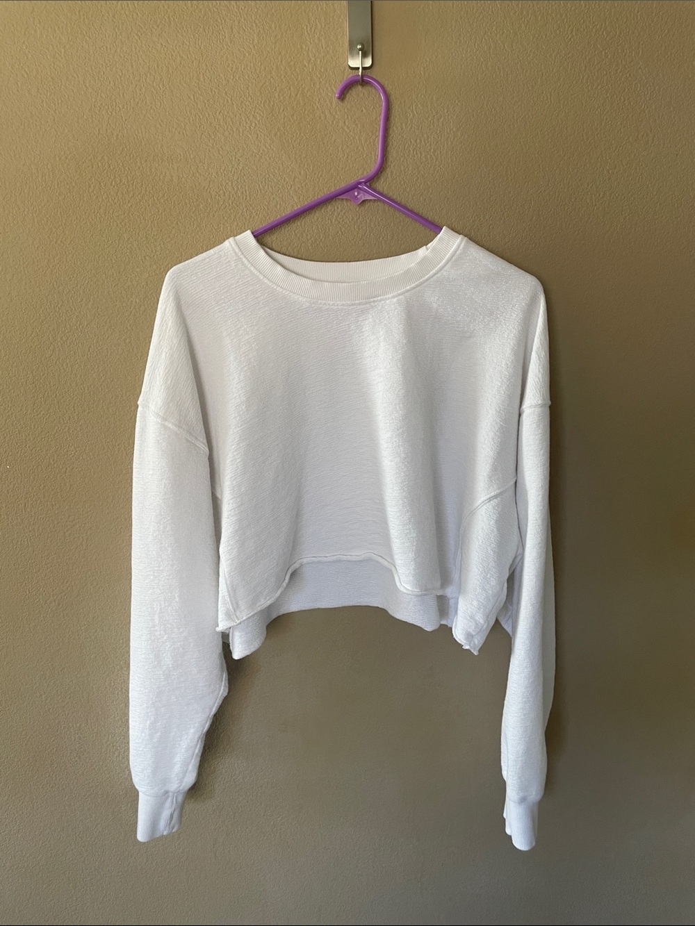 Mono B White Cropped Cowl Neck Sweater